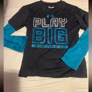 Under Armour Kids Long Sleeve Shirt - Black and Teal
